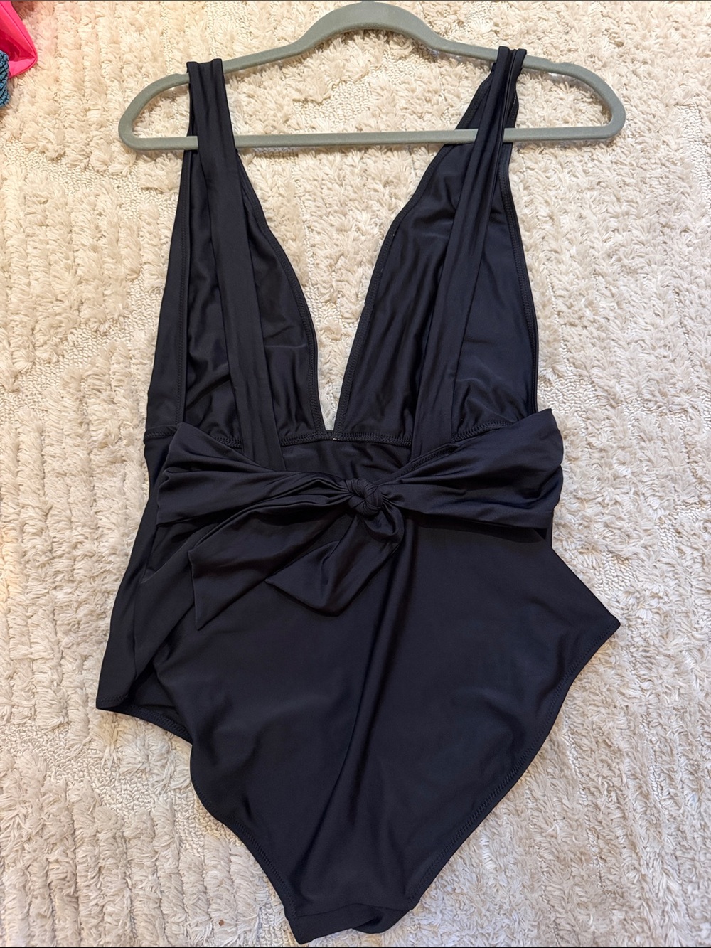 aerie Black Deep V One-Piece Swimsuit - Size Large Long! - Picture 2 of 3